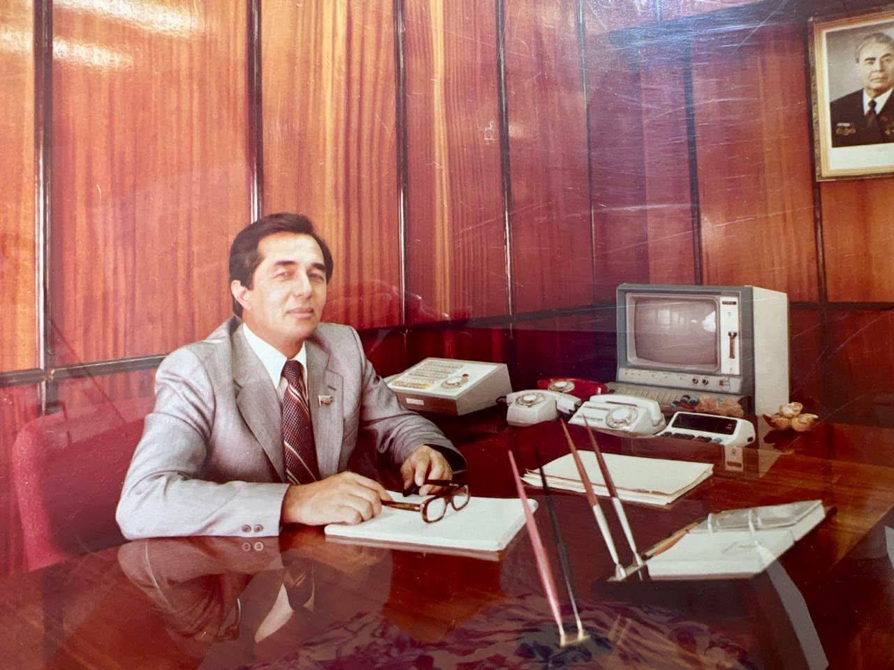 Atadjanov at his desk, early 1980s